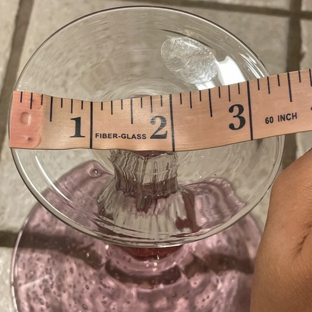 Martini Pink & Clear Heavy Cup!! 7”Aprox